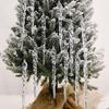 12Pcs Acrylic Christmas Tree Icicle Ornaments Shatterproof Simulated Icicle Twisted Icicle Tree Decor Shining Transparent