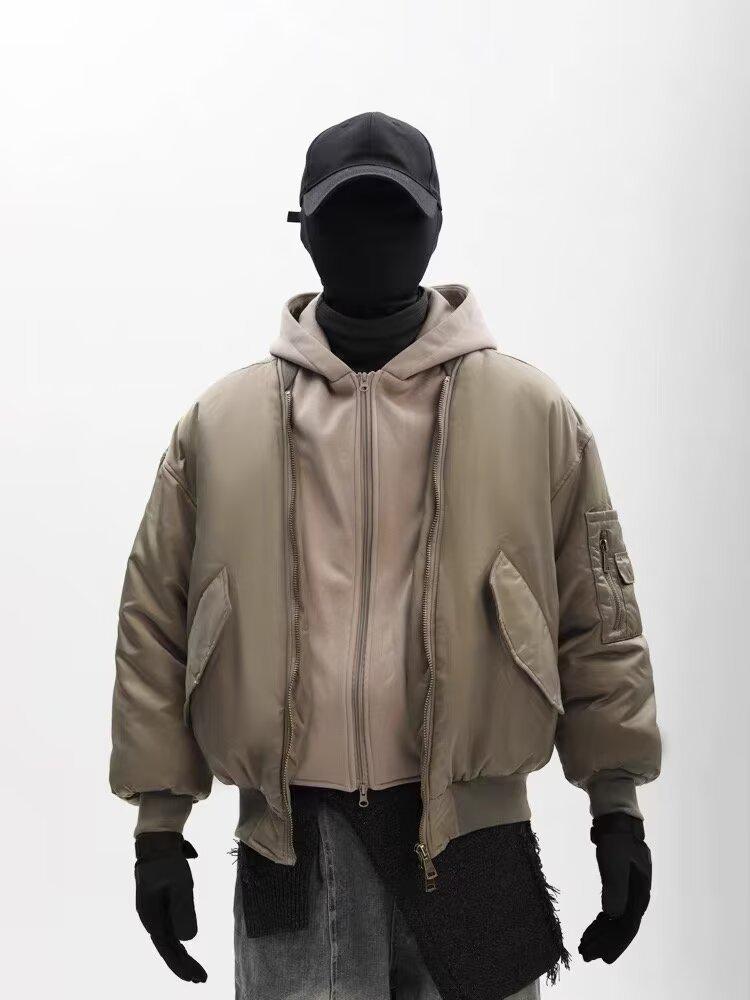 Unisex Winter Hooded Cotton Baseball Jacket - Hong Kong Style