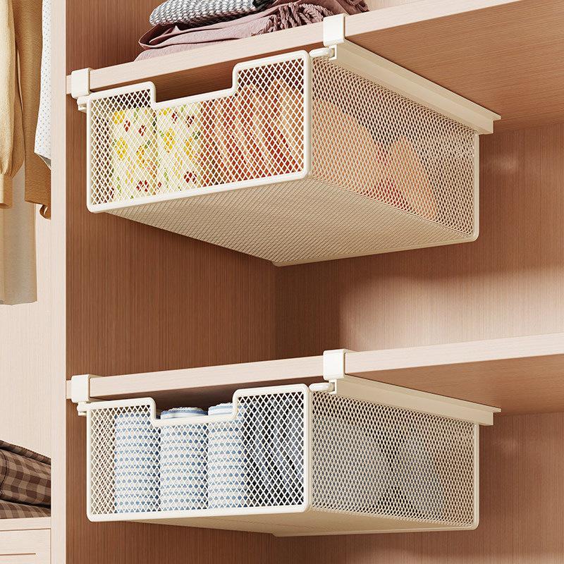 Wardrobe Hanging Shelf: No-Drill Wall-Mounted Storage Rack for Cabinet or Underwear Organization