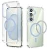 For Samsung Galaxy S25 Case Compatible with MagSafe Anti Scratch Clear TPU PC Phone Back Cover