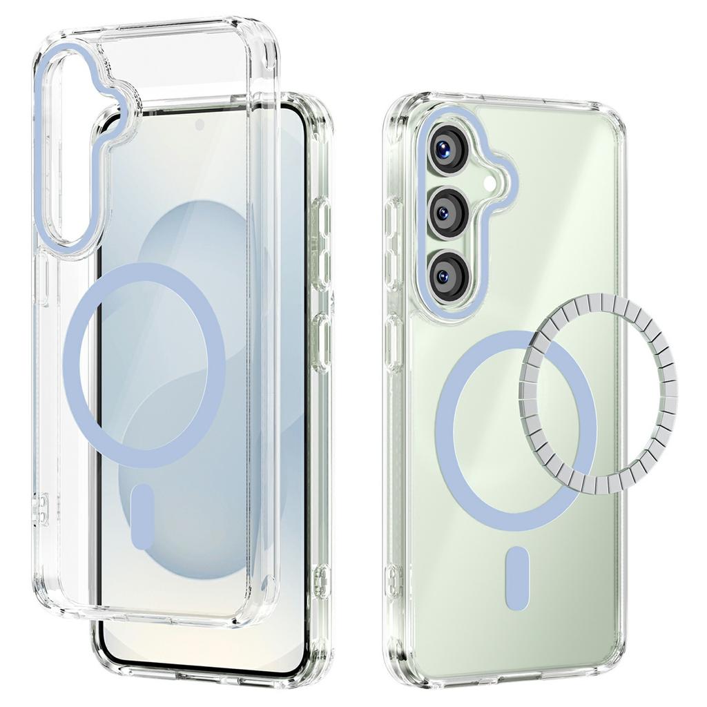 For Samsung Galaxy S25 Case Compatible with MagSafe Anti Scratch Clear TPU PC Phone Back Cover