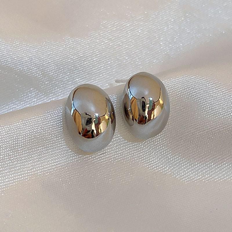 Fashion Vintage Gold U Earrings For Women Metal Earing Jewelry Trending New Korean Silver Oval Hoop Earrings