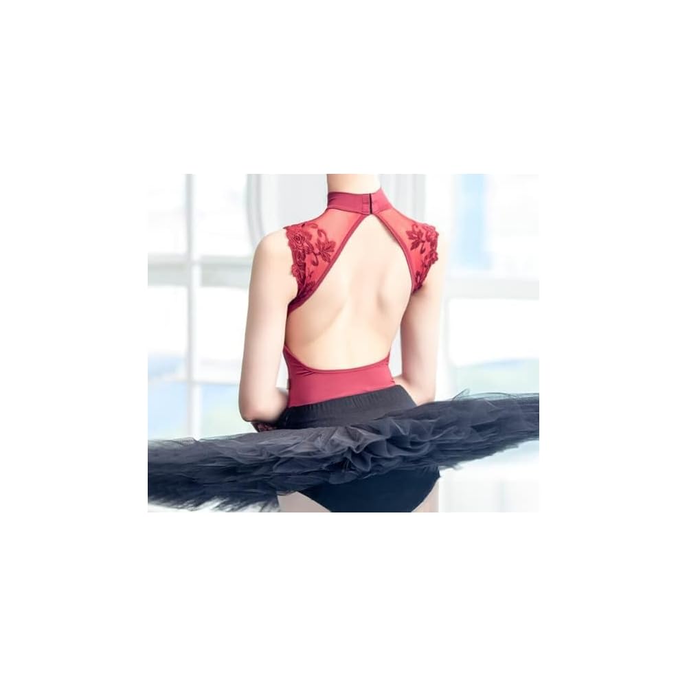 ProDance PLHI009M High Neck Elegant Stylish Women's Ballet Leotard XXL Red