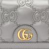 Gucci GG Matelassé Gold Logo Folded Design 5 Card Slot Leather Clutch Wallet Women wallet Gray 723786-UM8IG-1275