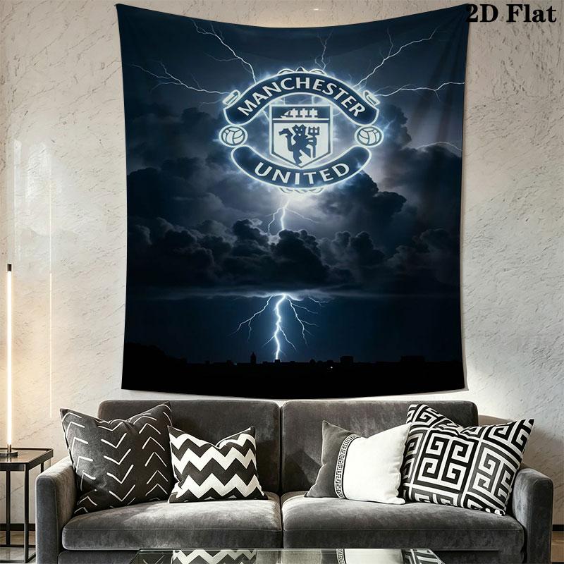Man Utd N Wall Hanging Printed Fabric Blanket Decorative Tapestries for Bedroom Living Room Home Decor