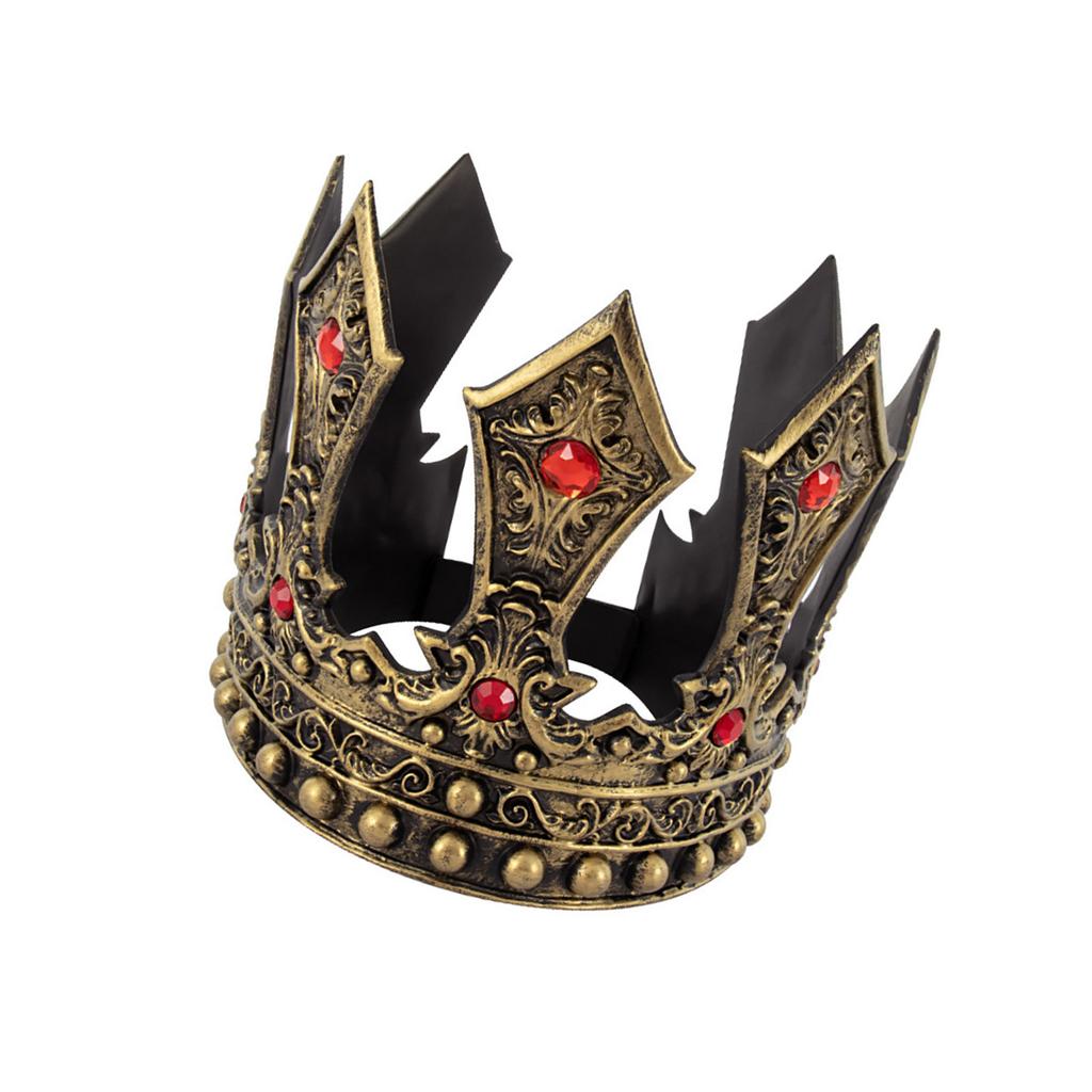 Vintage Luxury King Crown Cosplay Headpiece for Parties and Weddings Adjustable Size Props Crownpiece Roleplay Accessory