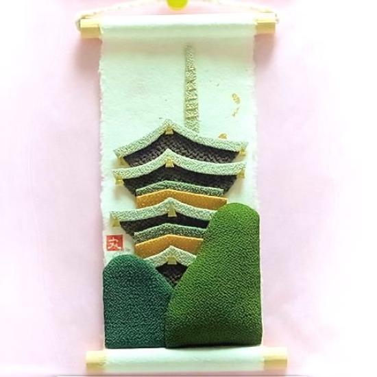 

crepe paper Mini hanging seasonal Japanese pagoda [Washi paper, craft, Japanese-style interior] scroll, spelling, view, five-story
