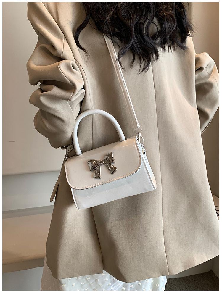 Fashi Bow Women's Small Shoulder Bags Casual Portable Female Square Crossbody Bag PU Leather Ladies Clutch Purse Handbags