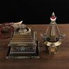 Stupa Sarira Tantrico Tibetano: Porta reliquie oro/bronzo per decorazione buddista domestica.