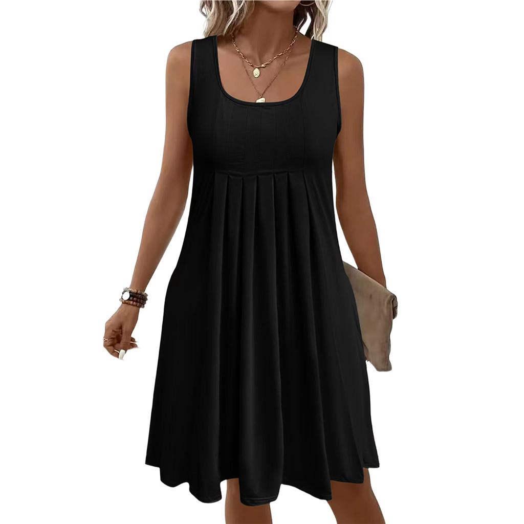 Damenmode Farbiges ärmelloses Kleid