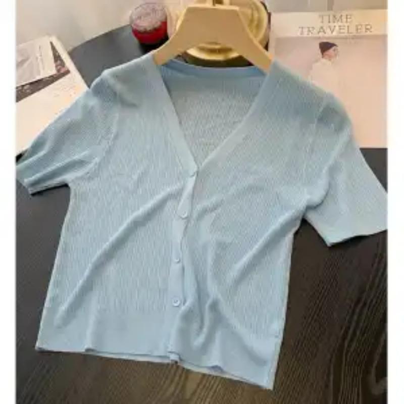 Women Floral Print Casual Blouse & Ribbed Cardigan Set S