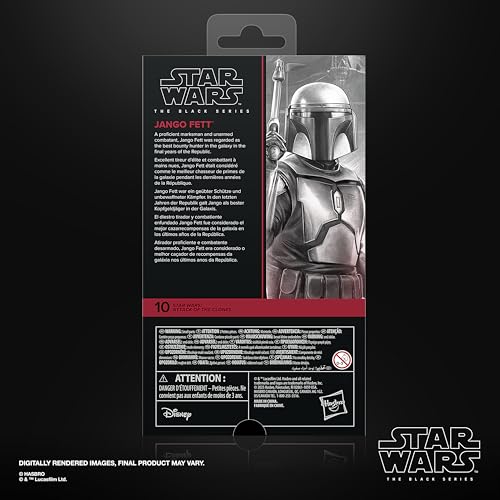 Hasbro Star Wars Star Wars Black Series Jango Fett, Star Wars: Attack of the Clones (Episode II) Premium Collectible 15cm Action Figure G2566, Authent