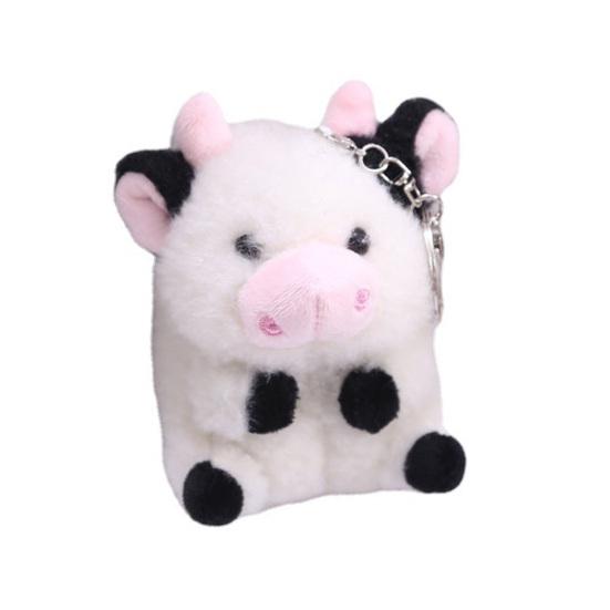 10cm Plush Keychain Exquisite Bag Decoration Lovely Cow Plush Toy Stuffed Doll Pendant Children Gift