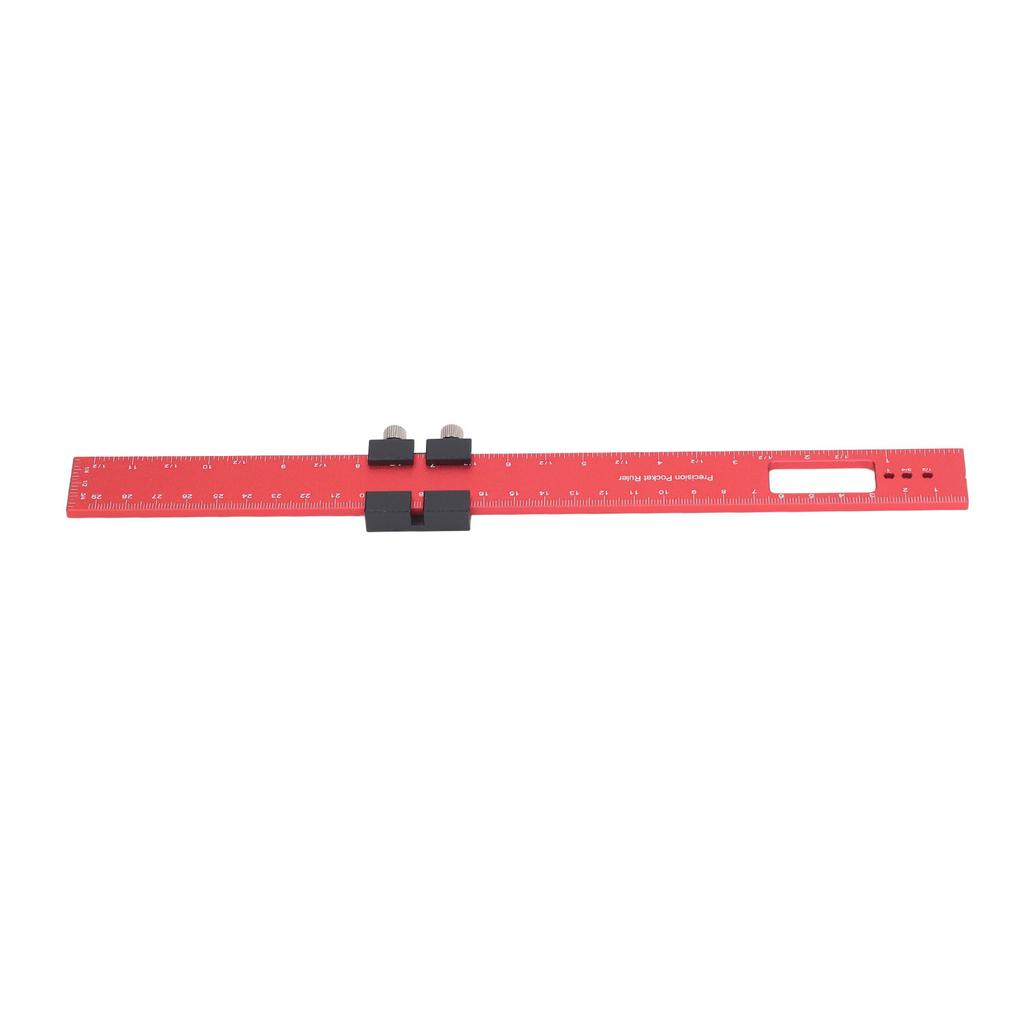 300mm Woodworking Scribing Ruler Aluminum Alloy Woodworking Pocket Slide Stop Marking Ruler