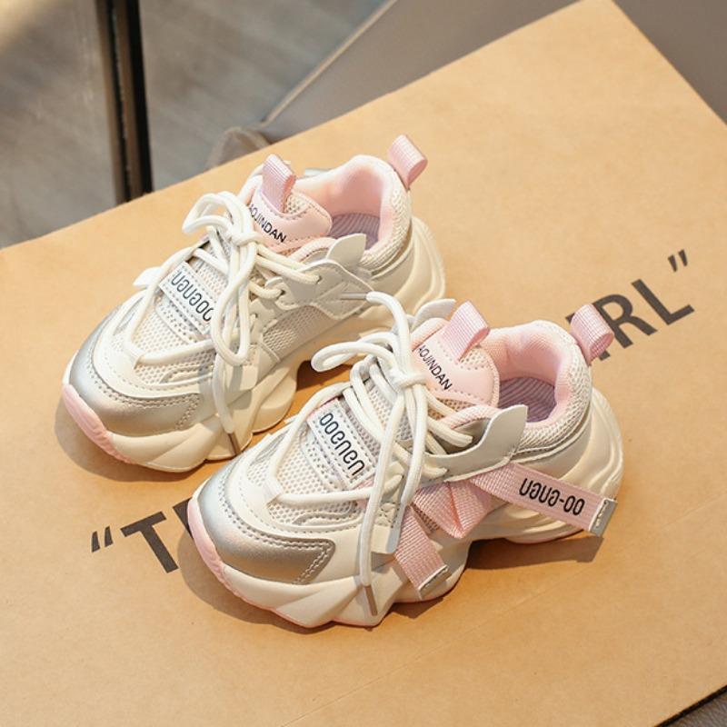 Chaussures de Sport pour Filles Chaussures Papa Respirantes pour Enfants Printemps et Automne Nouvelles Chaussures de Course en Mesh Chaussures Décontractées Mode