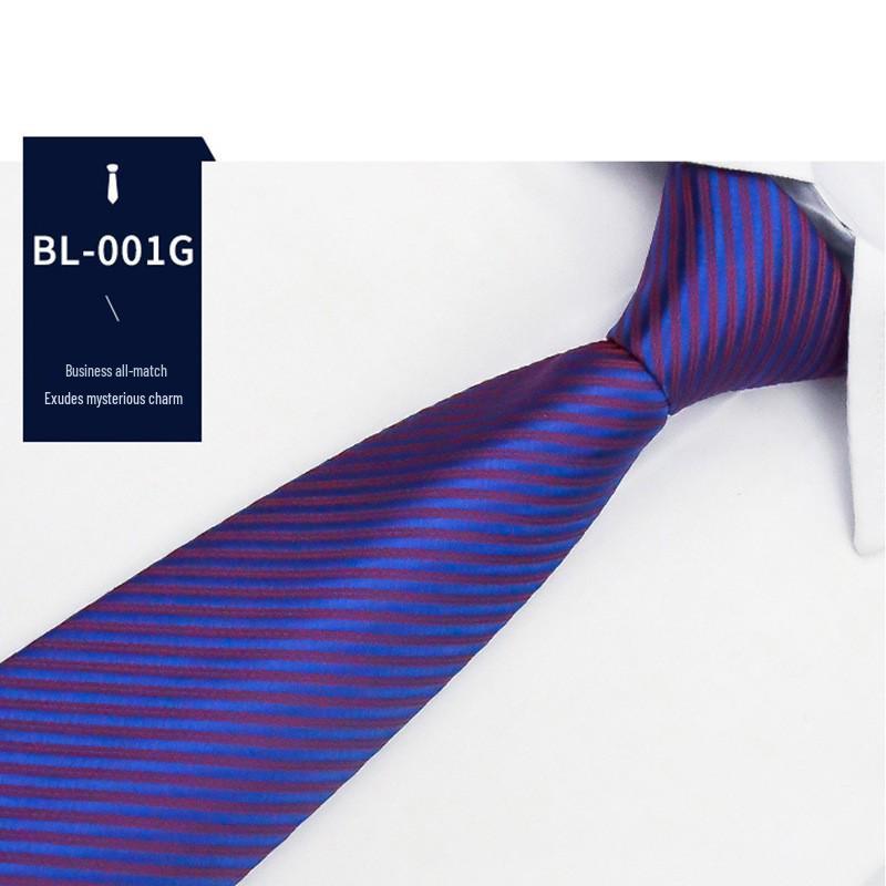 Men's Easy Pull Blue Striped Business Tie
