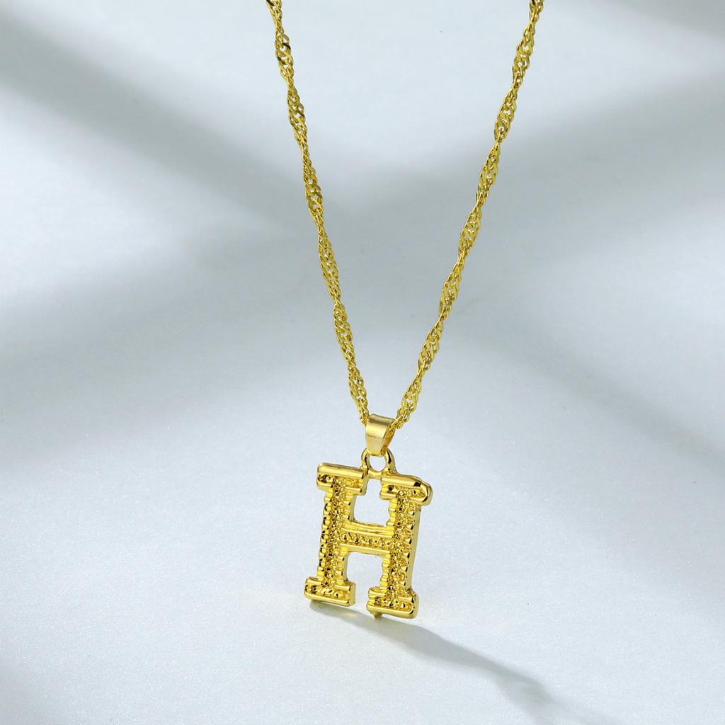 Chic Alloy Alphabet Necklace 26 English Letters With Sleek Snake Chain Length Adjustable