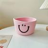 Charming Smile Woven Storage Basket - Compact Organizer for Cosmetics, Brushes & Pens - Ideal for Desk, Office, Dorm Decor