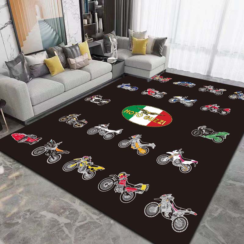 2026 Neuer Retro-Motorrad G-Guzzi Bedruckter Teppich Wohnzimmer Schlafzimmer Dekoration Couchtisch Tisch Rutschfester Eingangsteppich Geschenk