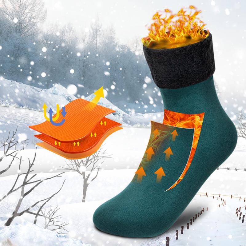 Women's Fleece Warm Socks Winter Christmas Gift Socks Soft Breathable Sweat-absorbent Socks