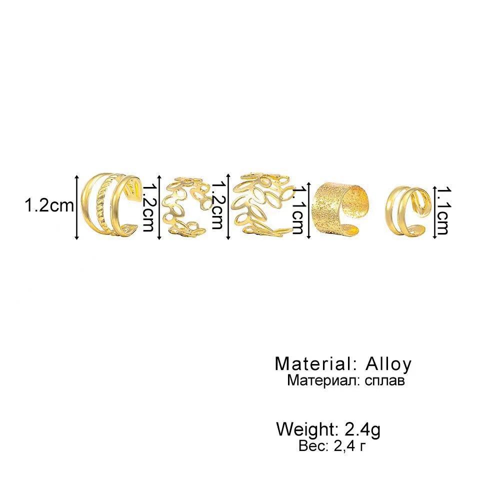 5 Pieces/set of Earring Set Temperament Knuckle Opening Jewelry Christmas Gift Women's Daily Jewelry Girls Elegant Earring Personality Set