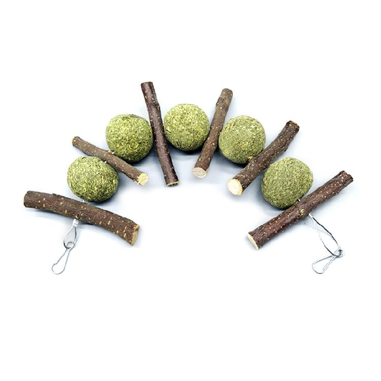 Rabbit Chew Toy Wood Sticks for Hay Balls Edible for Bunny Guinea Pig Gerbil Rat