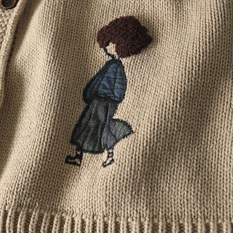 Sweaters Coat Cardigan for Women Winter Oversize Thickened Vintage Loose Long Sleeve Knit Sweaters Coat