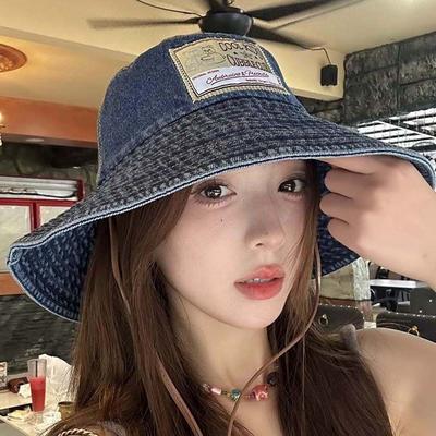 Lightweight Retro Fisherman Hat Sunshade Sun Protection Basin Cap Denim Bucket Hats  Travel