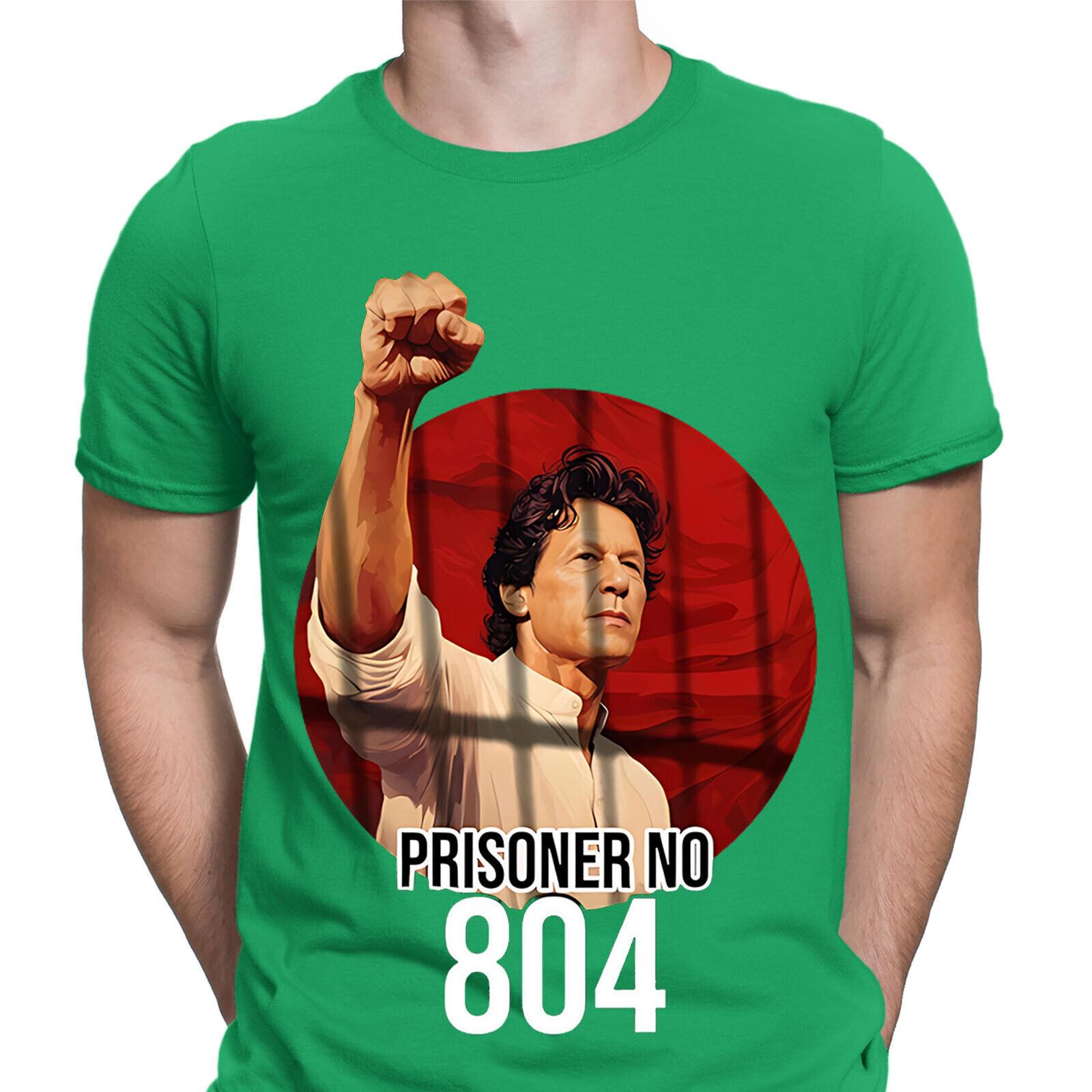 Free Imran Khan T-Shirt Prisoner No 804 Support PTI Pakistan Mens T shirts #DGV1 M