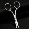 Stainless steel round head nose hair scissors thickened non-slip makeup eyebrow trimmer convenient beard scissors