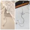 Flower Butterfly Necklace Metal Chain Tassel Collarbone Chain Sweater Chain Pearl Choker  Women