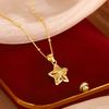 Womens Star Necklace Pendant Clavicle Chain Luxury Minimalist Fine Jewelry Fall Winter