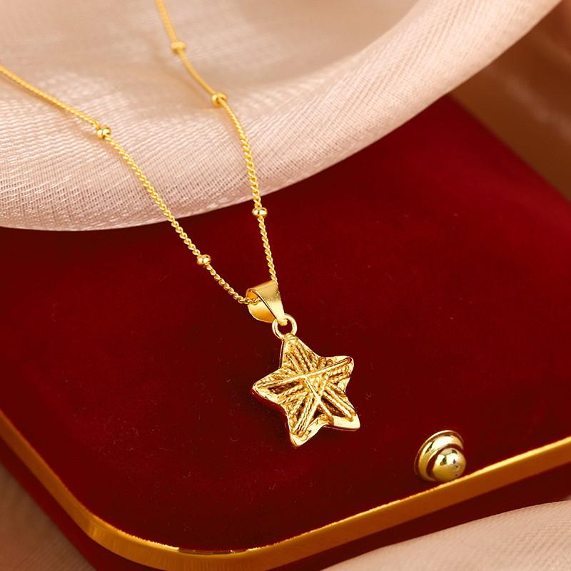 Womens Star Necklace Pendant Clavicle Chain Luxury Minimalist Fine Jewelry Fall Winter