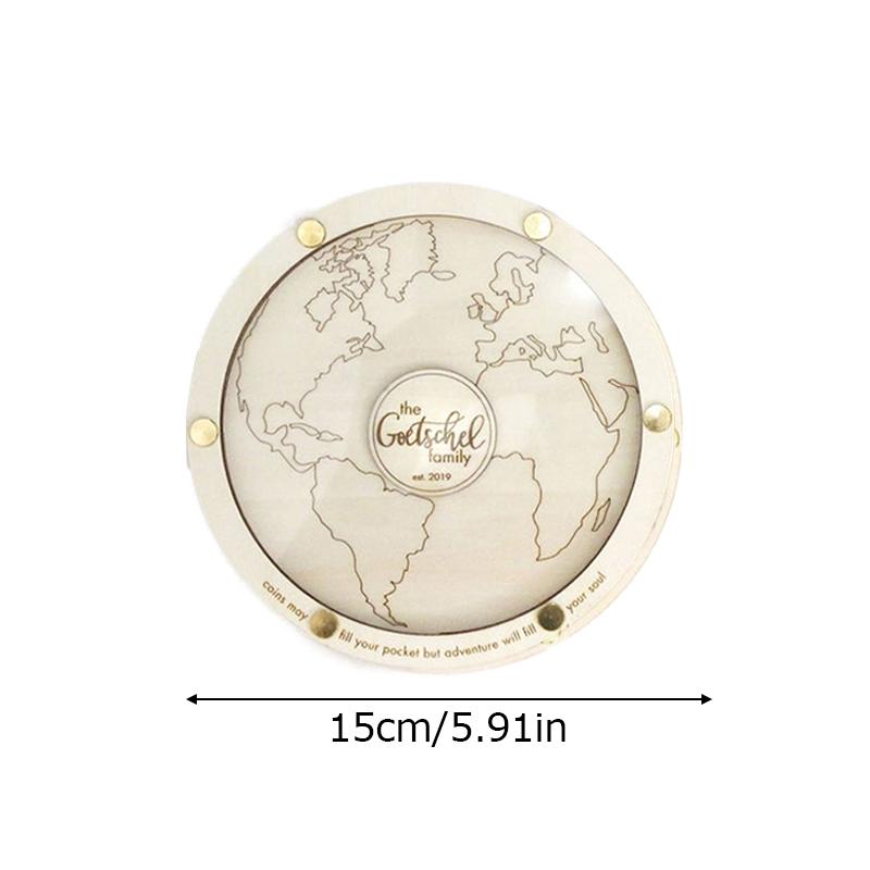 Wooden Piggy Bank Commemorative Coin Storage Can Gift for Travel Enthusiasts Coin Storage Box