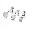 10pcs Gold Color Stainless Steel Round Flat Stud Earring Circle DIY Jewelry Making Earrings Findings Dangle Charms Accessories