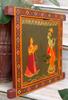 Handmade Radha Krishna Painting: Vintage Wooden Window Wall Decor