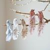 1pair Long Feather Tail Artificial Bird Ornament Glitter Finish Feather Bird Pendant  Christmas Tree