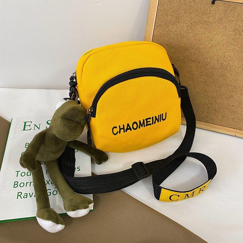 

ins small bag women s bag new fashion versatile canvas bag summer girl messenger bag casual versatile жовтий