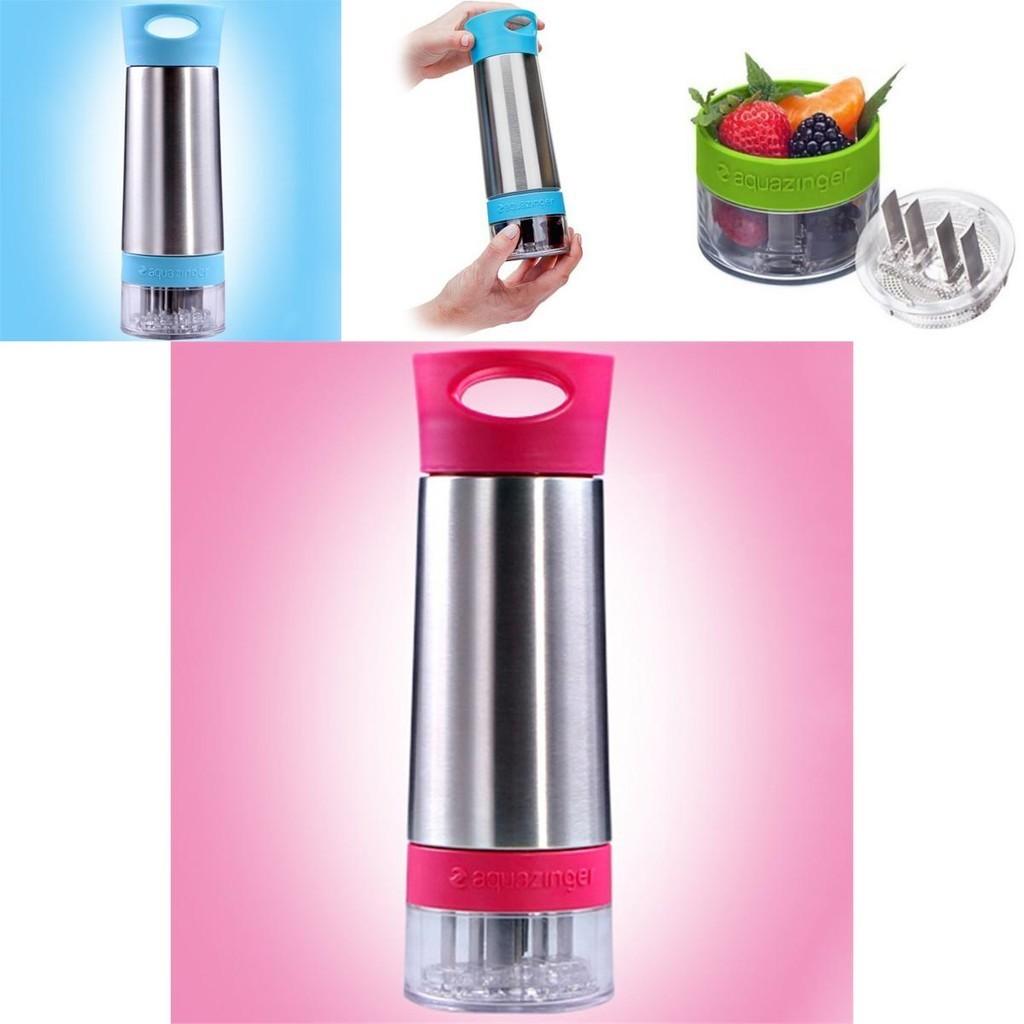 Aqua Zinger Aromainfuser Aromatisierte Wasserflasche mit Edelstahl-Design für gesunde Hydrierung