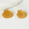18K Gold-Plated Stainless Steel Shell Stud Earrings: European/American Influencer Style, Ocean-Inspired, Exaggerated High-End Design