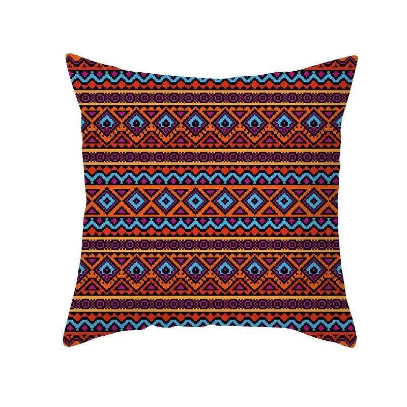 45*45cm Tribal Striped Indian Totem Pillowcase Living Room Sofa Office Chair Lumbar Cushion  Cover Home Decoration