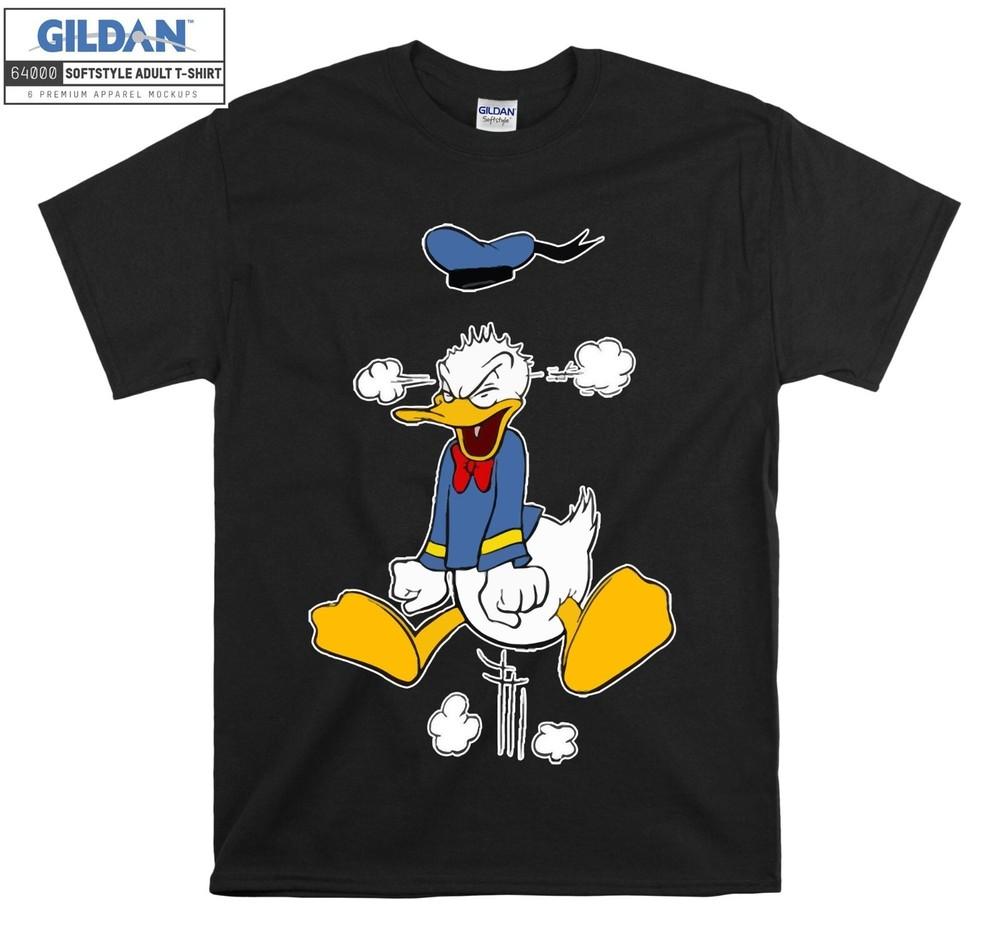 Donald Duck Tshirt Cartoon Angry Print T shirt Men Women Unisex Tshirt Unisex T-Shirt M