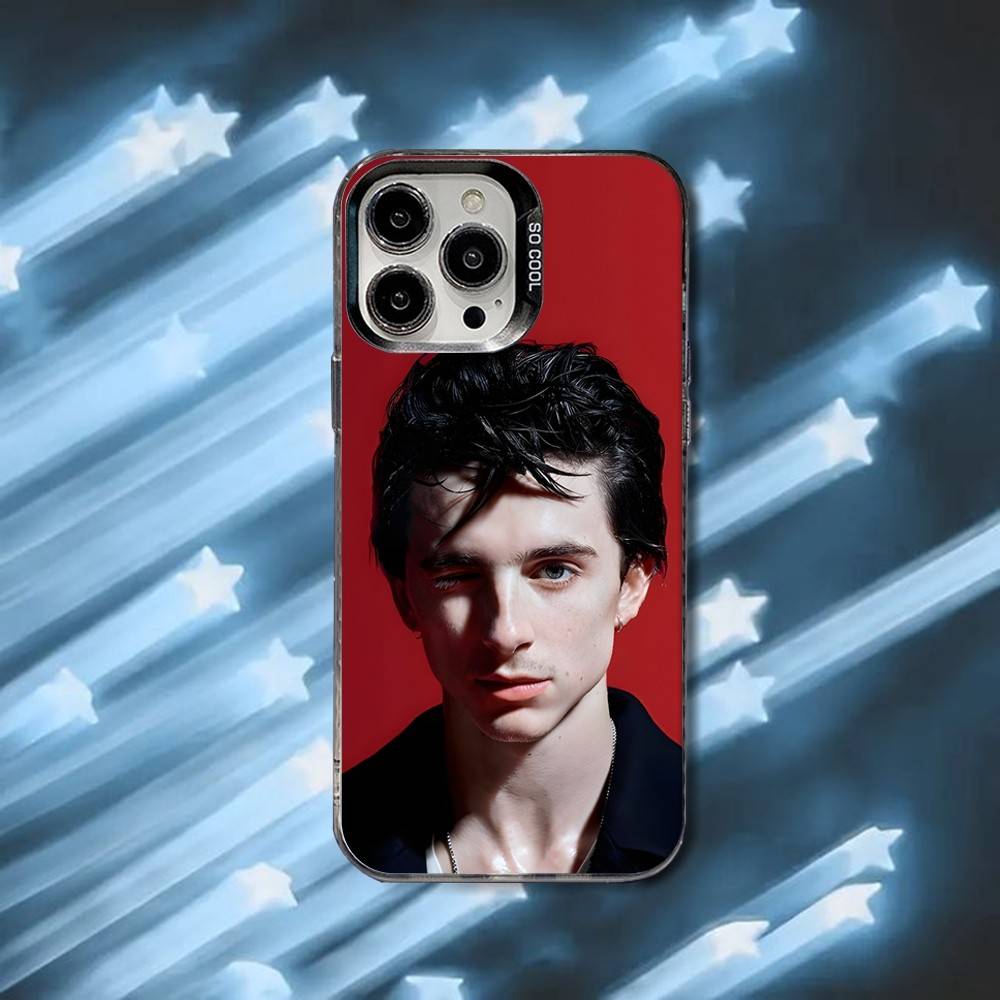 T-Timothee Chalamet Phone Case For iPhone 16,15,14,13,12,11,8,7,Pro,Max,Plus,Mini,XS,SE Black Matte Hard