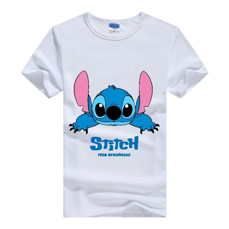 Disney Kawaii Lilo Stitch Print Hippie Cheap T-Shirt Summer Loose White Cute Stitch Ladies Tops Harajuku Men Tees Women Blouses