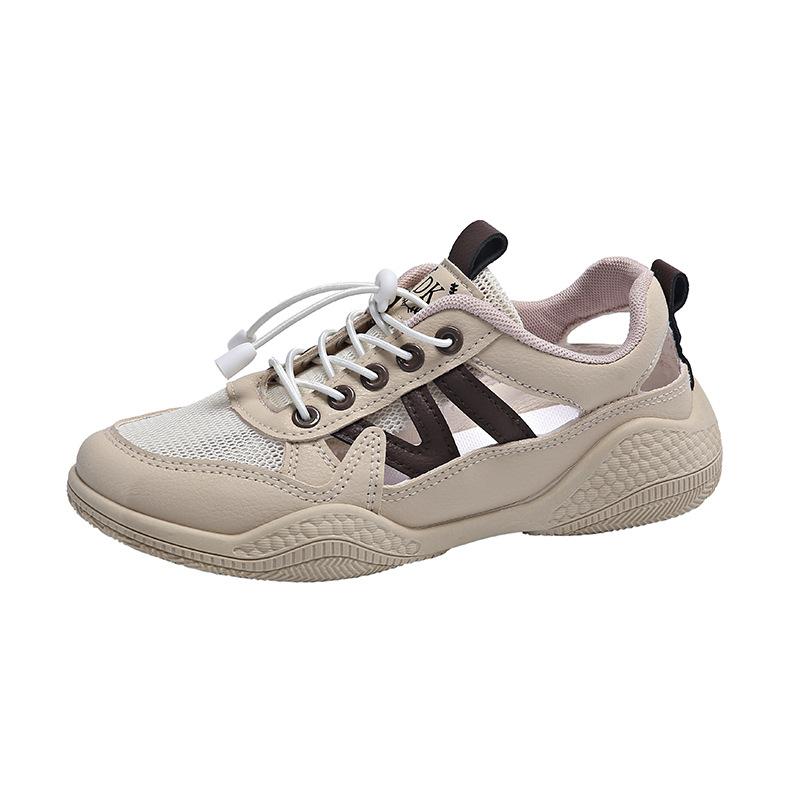 2025 little white shoes children's summer new Korean version ins female students hollow breathable versatile board shoes sports WS002