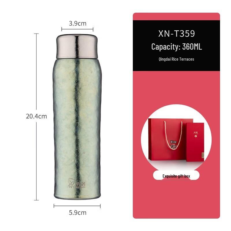 HEENOOR Pure Titanium Insulated Water Bottle for Women