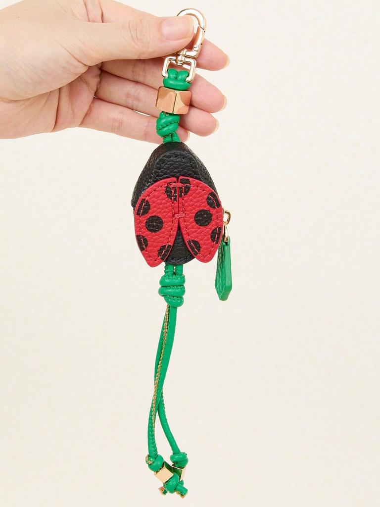 Garden insect butterfly bee ladybug design bag charm cute mini holder pouch for small coins purse or airtag