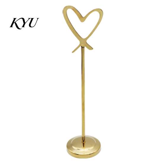 Table Number Stands Hollow Heart Holder, Love Place Card Stand, Metal Memo Note Holder Clip for Photos, Food Signs, Notes, Weddings, Birthdays,