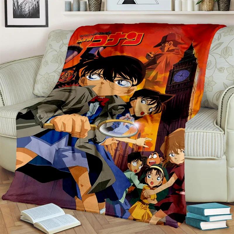 3D Dívčí Detektiv Conan Anime Kreslená HDdeka, Měkká přehozová deka pro Domácí Ložnici Postel Pohovku Piknik Cestování Kancelář Krycí deka Děti