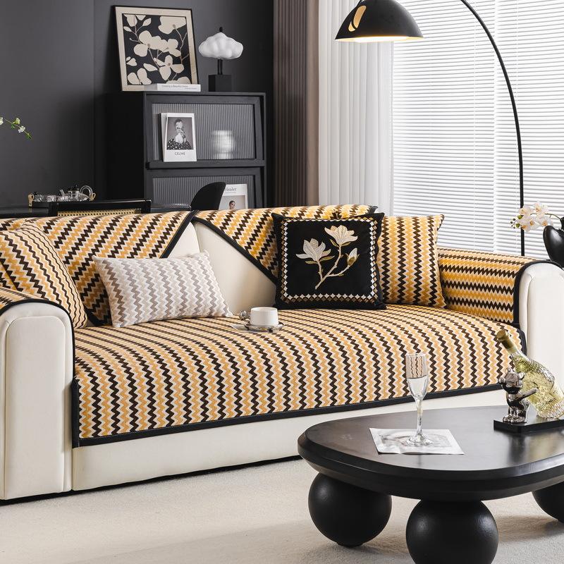 Simple Light Luxury Chenille Sofa Cushion Universal In All Seasons  New Non-Slip Cover, High-Grade Seat Cushion Cover Cloth Towel